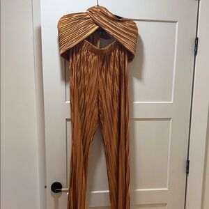 Hello Molly Copper Pleated Jumpsuit